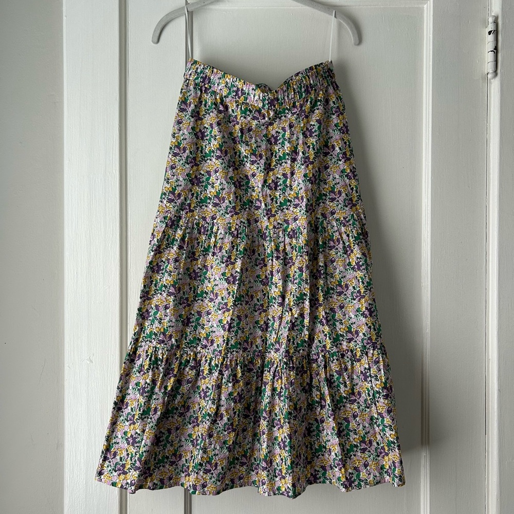 Cotton Floral A-Line Skirt